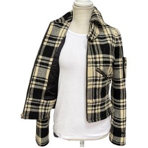 Ralph Lauren Sport Black and Cream Moto Jacket